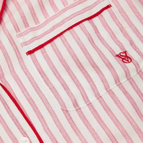 Victoria's Secret Pink Striped Pajama Set, Large - Picture 2 of 7